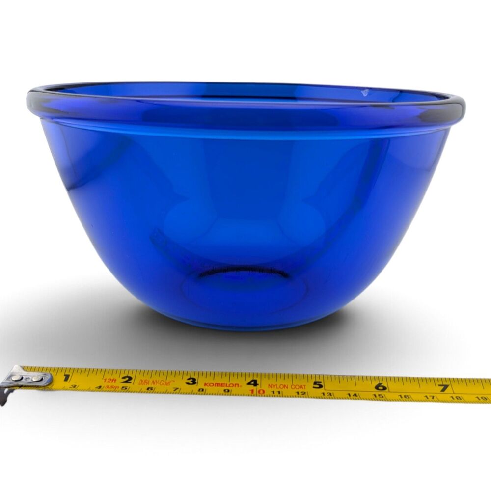 Vintage Arcoroc France Cobalt Blue Glass Serving Mixing Bowl 8.25"